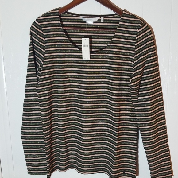 Anthropologie Metalic Striped Top - Picture 4 of 6